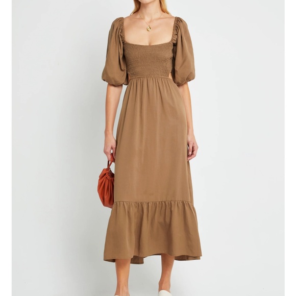 o.p.t. Leighton dress in Mocha brown - Picture 4 of 10